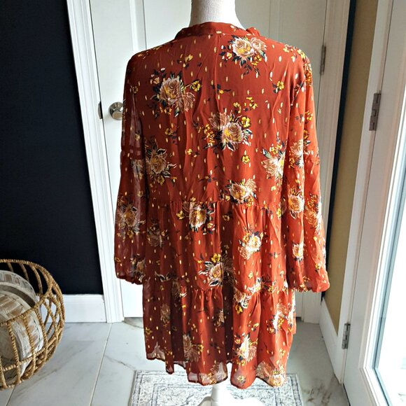 NWT! LUXOLOGY Boho FLORAL DRESS SZ M - Picture 4 of 5